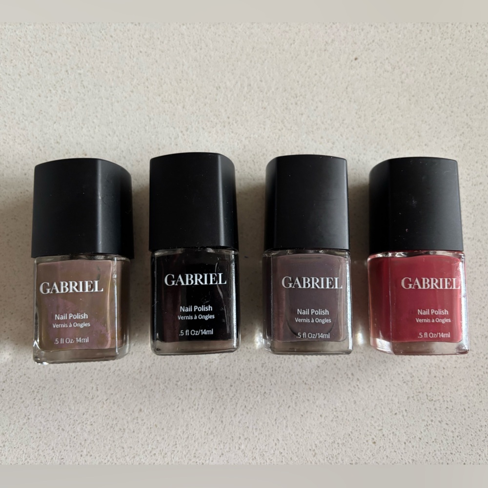 Nail Polish Set - Red, Brown, Black, Purple